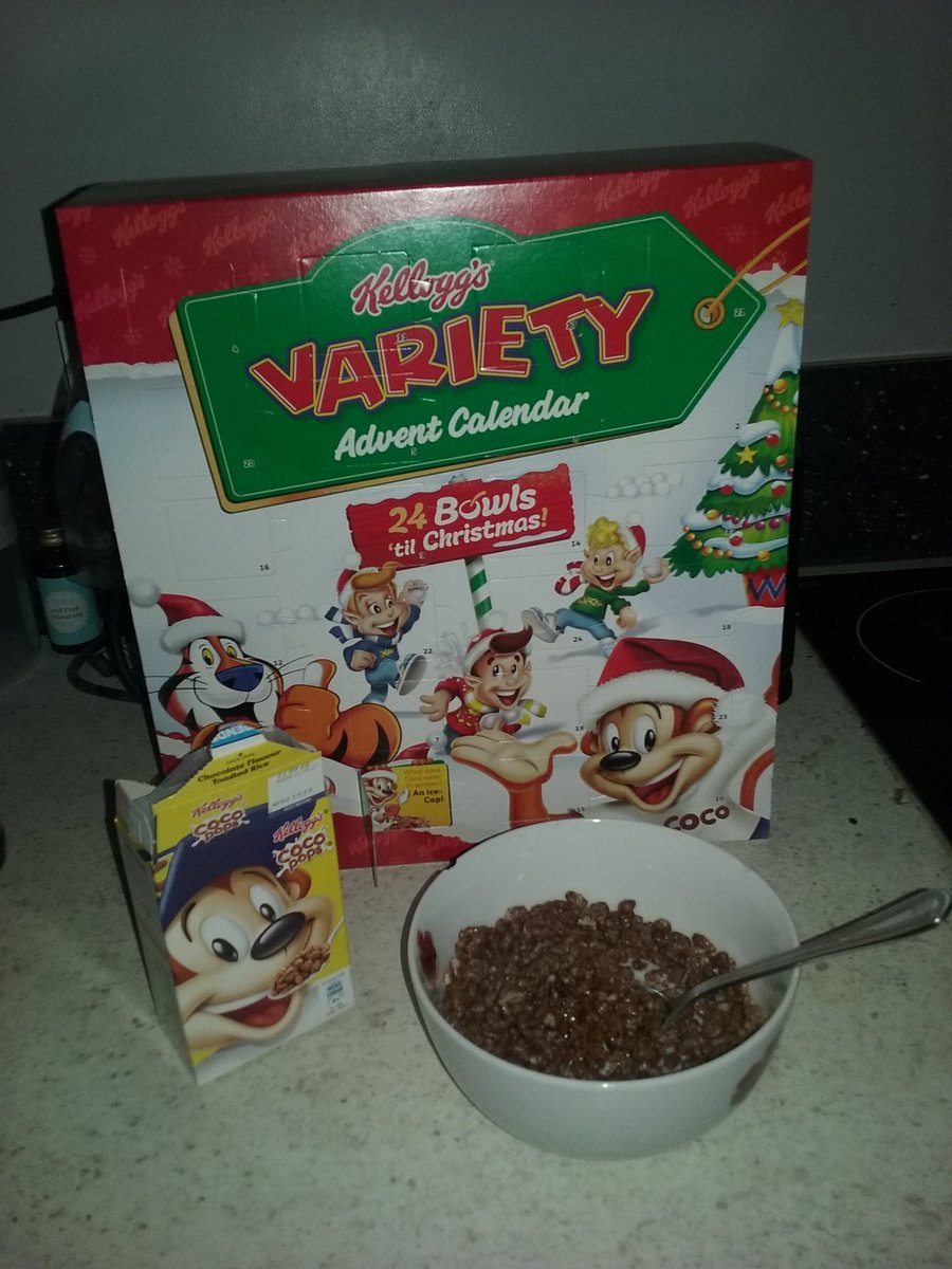 December 1: Coco Pops. Not the start I was expecting but a pleasant surprise. #Kelloggs #CerealAdventCalendar