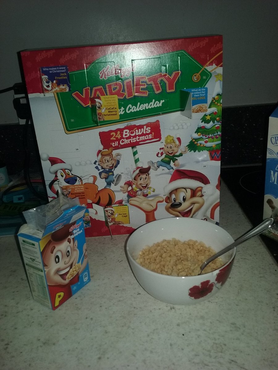 December 6: Rice Krispies. Pop was on the box but Crackle was in the window so the other day was just coincidence. #Kelloggs #CerealAdventCalendar