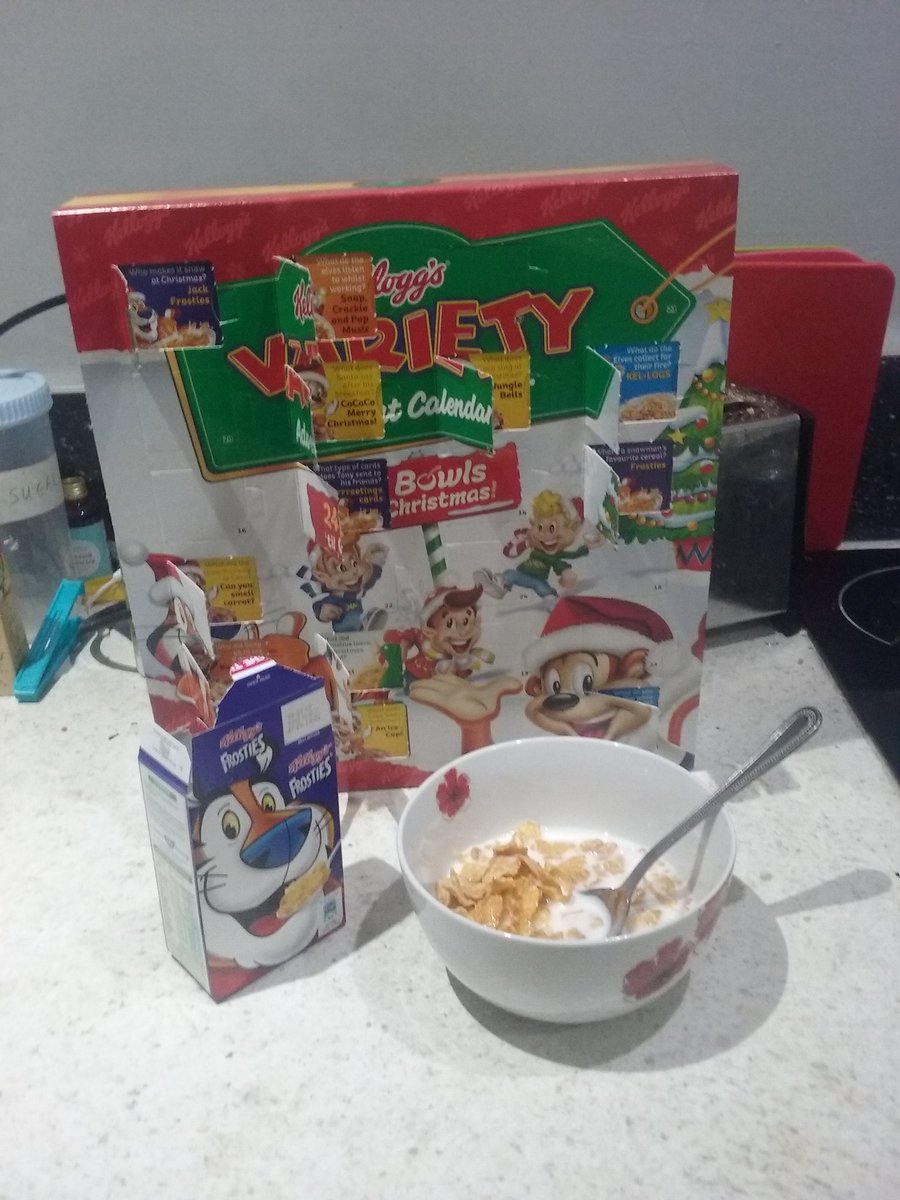 December 13: Frosties. I was beginning to worry that the Frosties were building up. #Kelloggs #CerealAdventCalendar