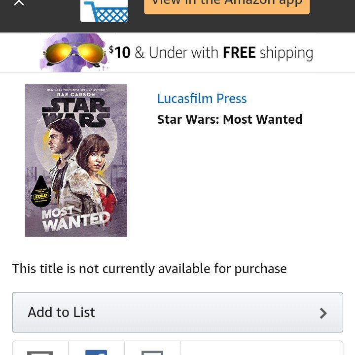 Still can't order Legends of Luke Skywalker and now can't order Most Wanted. @EgmontUK don't do Kindle titles so I've no other option.