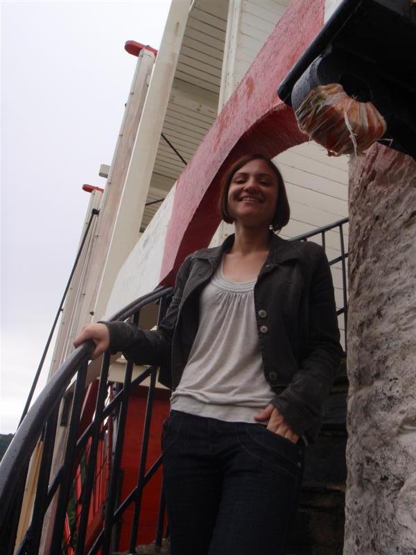 Paula on the Laxey Wheel